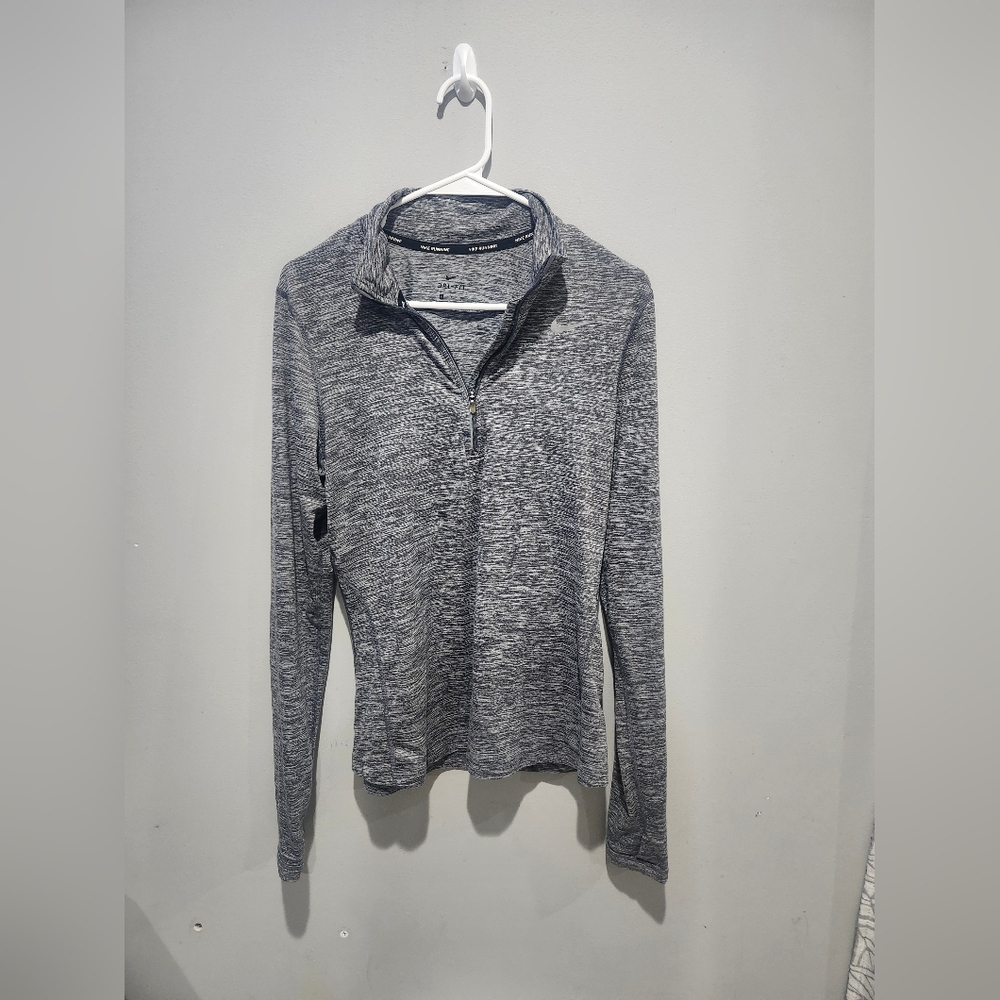 Nike Gray 1/4 Zip Up Sweater with Heather Texture Womens Size Small